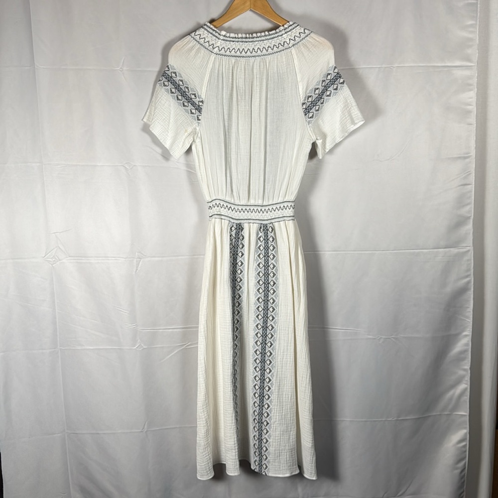 Faherty Catrina Maxi Dress NWT Organic Cotton Gauze Summer Embroidered Boho XS - Picture 7 of 15